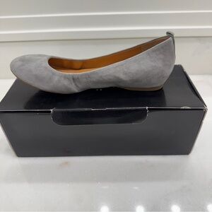 J Crew Anya grey suede hidden mini wedge flat